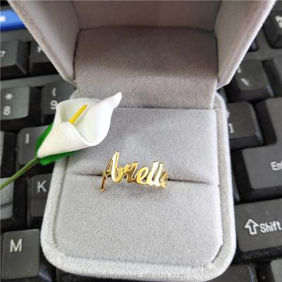 China Office / Career Personalized Heart Name Ring Custom Stainless Steel Jewelry Gold Plated for sale