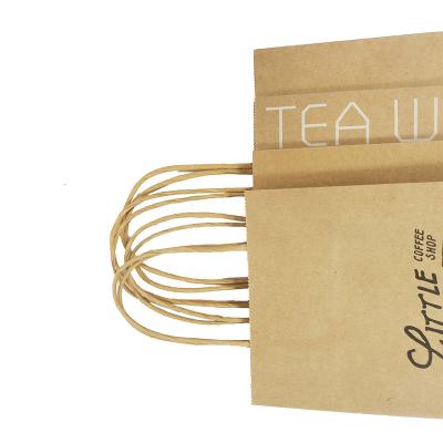 China Recyclable Kraft Paper Bag Wholesale Recycle Strong Kraft Paper Bag With Customizable Handle Bags for sale