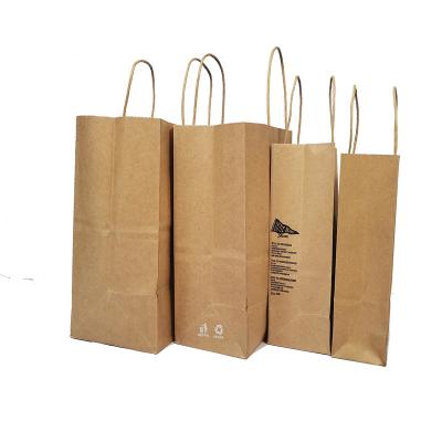 China Recyclable Kraft Paper Bag Wholesale Recycle Strong Kraft Paper Bag With Square Bottom Handle Paper Bag for sale