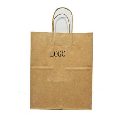 China Wholesale Recyclable Brown Kraft Custom Gift Craft Shopping Paper Bags With Handle for sale