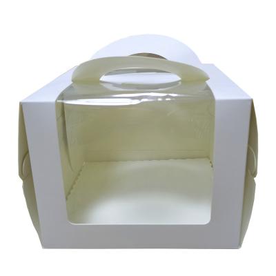 China Recyclable custom clean transparent portable 6inches logo cake box for sale