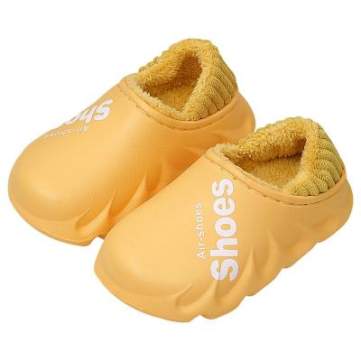 China Light Fur Flip Flop Slides Plush Kids Wool Slippers Winter Custom Made Comfortable Anti-skid Waterproof Sandals Round Kids for sale