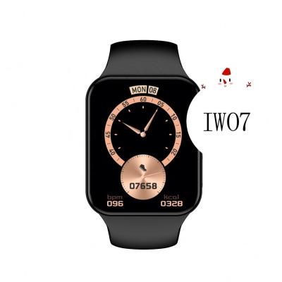 China 1.82 Inch Blood Pressure Oxygen Rotate Button IWO Series 7 Full Screen Waterproof Sports Smartwatch IWO7 Touch Screen Watches for sale