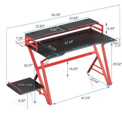 China Hot European Market High Quality (Height)Adjustable Home Office Furnituer PC Computer Desks With RGB LED Lights Ergonomic Gaming Desks for sale