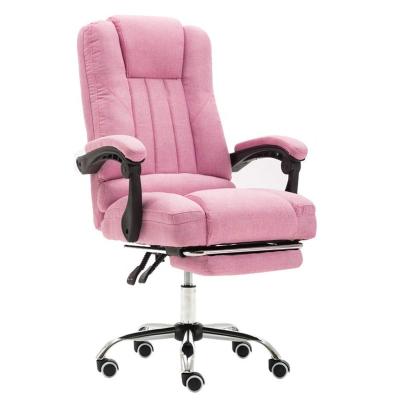 China (Size)Adjustable Ergonomic And Comfortable Pink Desk Chairs Breathable Fabric Cushion Gaming Chair With Footrest Silla Gamer Office Furniture for sale