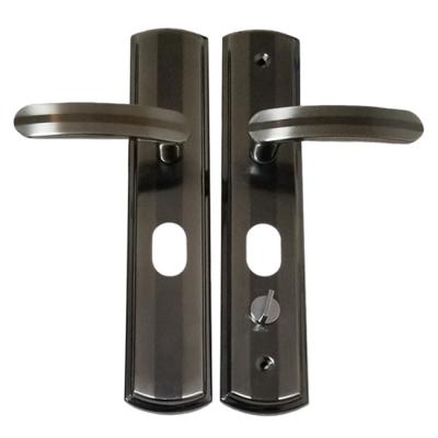 China Mordern Design Interior Door Handle Hollow Lever Lock Plate Steel Door Lever Empty Door Lever Handle Hot Sale for sale