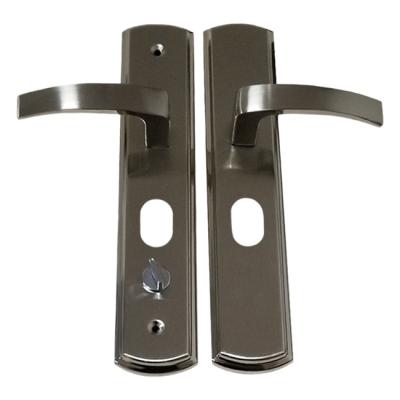 China Mordern Design Iron Plate Teel Lock Interior Aluminum Interior Stainless Lever Door Handle Cavity Lever Lock Hollow Handle Door Empty Lever Handle for sale