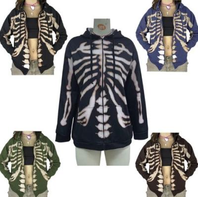 China Other Halloween New Print Long Sleeve Hoodie Zip-Up Cardigan for sale