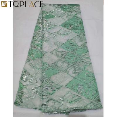 China Nigerian jacquard lace fabric 2020 brocade lace fabric organza African lace fabric high quality viable for women dress for sale