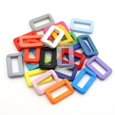 China Plastic Square Rectangle Ring Pom Buckle 20mm For Outdoor Rise Military Backpack for sale