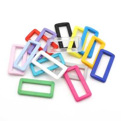 China POM 38mm Rectangle Plastic Square Slot Ring Webbing Loop Buckles For Bags for sale