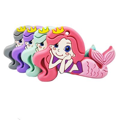 China Four Colors Cute Eco-friendly Baby Toy Mermaid Silicone Teethers For Baby Gift Set Soft Chew Bracelet for sale