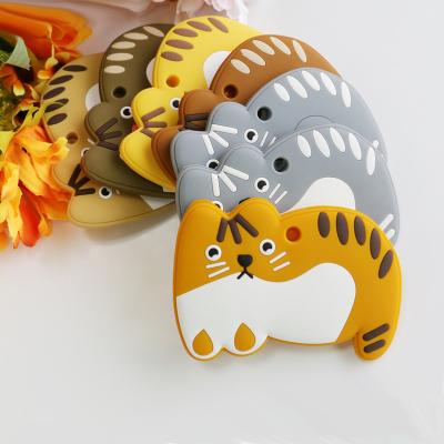 China Wholesale Eco-friendly Cartoon Cat Silicone Pendants DIY Teething Toy Kids Silicone Teether for sale