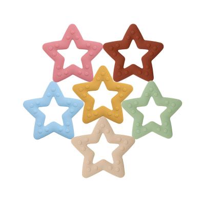 China New Design BPA Free Eco-friendly Star Shape Silicone Teething Toy Babys Teether DIY Necklace Pards For Kids for sale