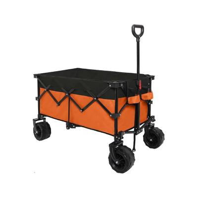 China 600D PVC+Black Plastic Sprayed Steel Pipe Cart Camping Cart Beach Cart Garden Folding Carry Trolley Foldable Camping Trolley for sale