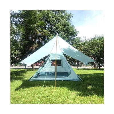 China Straight tie type camping tent extra large camping tents outdoor single floor 4 people waterproof family tent luxury camping tent for sale