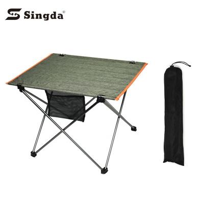 China Singda Table Asian Portable Oxford Cloth Lightweight Rising Top With Aluminum Frame Folding Camping Picnic Table With Carry Bag for sale