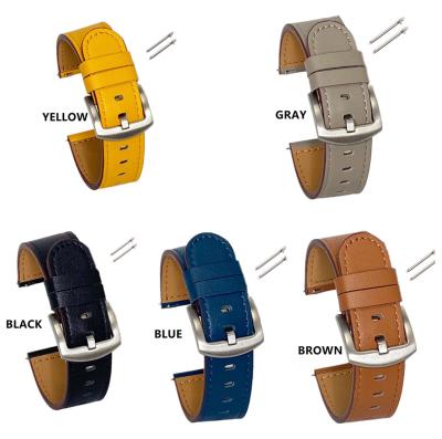 China Luxury Quick Release Grain Leather Watch Band Leather Top Strap - Choice of with 20mm, 22mm for sale