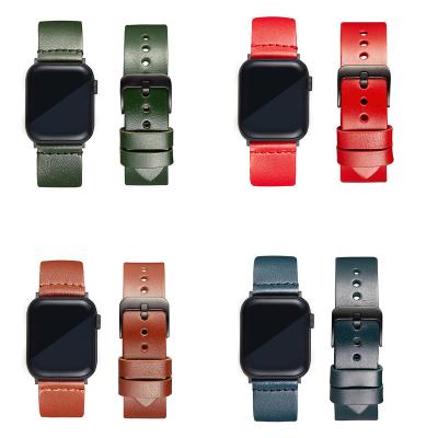 China Leather Suitable For iwatchs5ses6s7 Apple Watch Strap Luminous Tree Wholesale Apple Ultra Thin Paste Leather Strap for sale