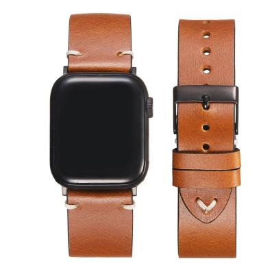 China Leather Suitable For Apple Watch Retro Color Oil Wax Changing Strap Apple Watch Iwatch Strap Apple watchse/S7 for sale