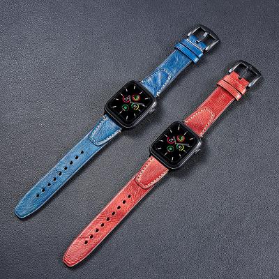 China Leather Suitable For Apple Watch Strap Fashion Personality Iwatch Smart Leather Stain for sale