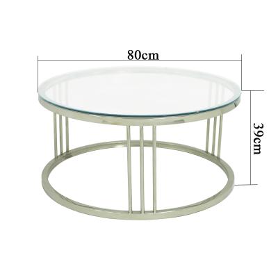 China Wholesale Modern Small Center Table Modern Mirrored Coffee Table Glass Top Set Compact Sphere Around Stainless Steel 2020 Sale for sale