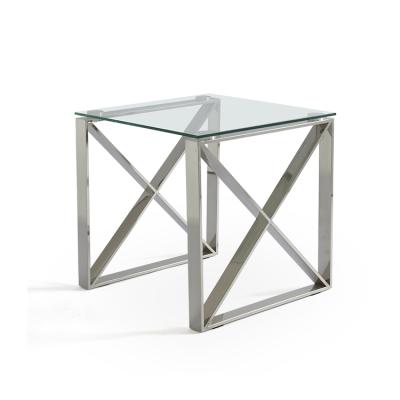 China Modern luxury wedding coffee tables nesting metal cocktail table end side glass top tables set for living room for sale