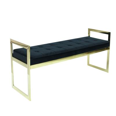 China Modern Gold Stainless Steel Modern Bench For Living Room for sale