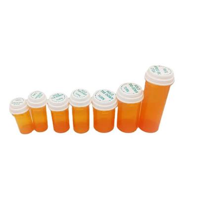 China Meidical Packaging Child Resistance Container Plastic Plug Label Down Turn Thumb Vials for sale