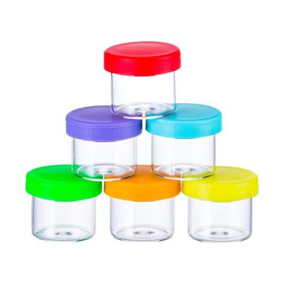 China Medicine 6ml No Neck Containers Silicone Cap Solid Color Glass Hard Cover Jar for sale