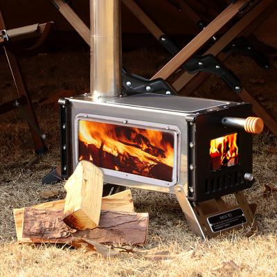 China Portable Survival Tools Outdoor Portable Outdoor Home Camping Stove Stainless Steel Picnic Wood Stove Wood Burning Outdoor for sale