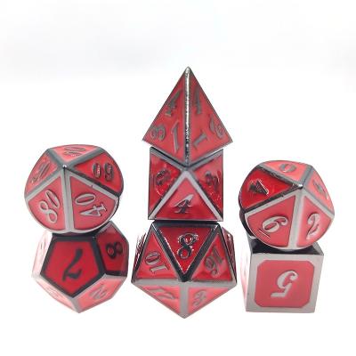 China Exclusive d4 d6 d8 d10 d12 d20 metal dice set d4 d6 d8 d10 d12 d20 promotional custom metal dice dice dungeons dragons rainbow Dnd square geometric metal dice set for sale