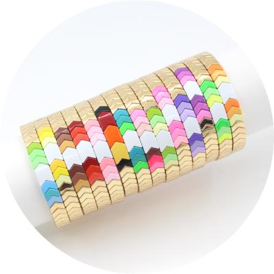 China Handmade BOHEMIA Bohemia Tile Enamel Beads Bangle Rainbow Stretch Pulseras Summer Beach Jewelry Alloy Bracelet for sale