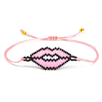 China Hot-selling European and American hand-woven BOHEMIA jewelry Miyuki jewelry fashionable lips rice exotic beads bracelet for sale