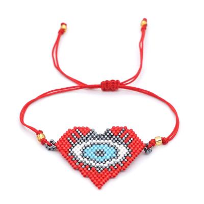 China And American BOHEMIA hand-woven Miyuki rice bead bracelet women love eye jewelry beaded personality European border for sale