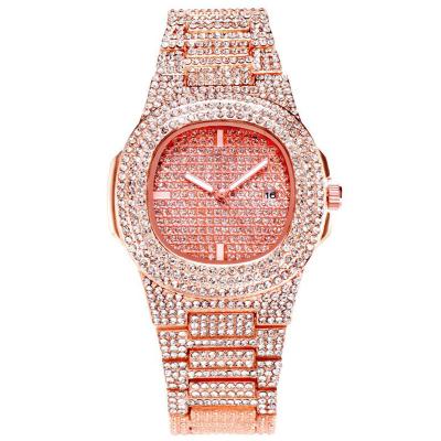 China Non-specific factory direct sales of British baby's breath full diamond ladies watch calendar steel band casual simple ladies watch for sale