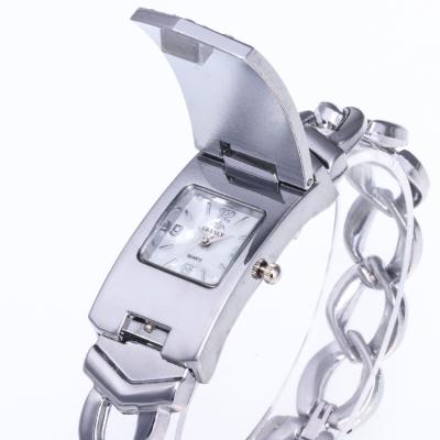 China Non-specific fashion diamond alloy square chain steel belt ladies watch creative zinc alloy watch fashion clamshell diamond full autom for sale