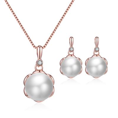 China European and American popular earrings pearl jewelry fashion factory outlet necklace set bridal dress jewelry set for sale