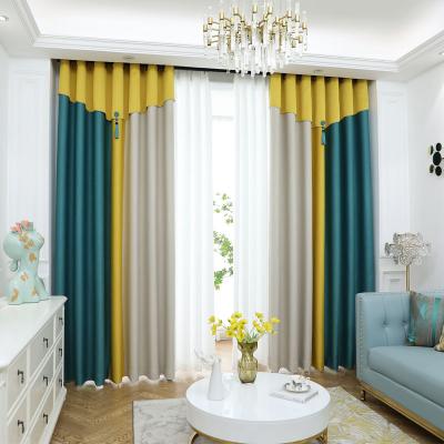 China Simple Blackout Curtain Whole Fabric Living Room Relief Shading Curtains For Living Room Ready Made Curtain for sale