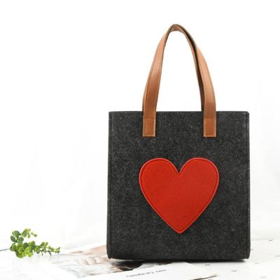 China 2022 Multi-Function Hot Popular Chinese Style Tote Bag Storage Handbag Factory Price Hot Minimalism Felt Shopping Bag Large Capacity for sale