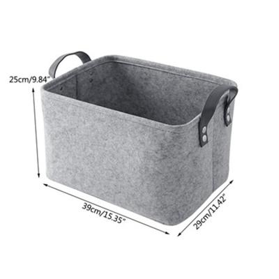 China Hot Sale Viable Household Gift Large Folding Felt Foldable Laundry Basket Stationery Storage Hamper Basket With Handle for sale