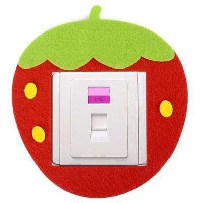 China Protect Price Cartoon Fruit Plant Cheap Sweets Decoration Wall Felt Switch Stickers for sale