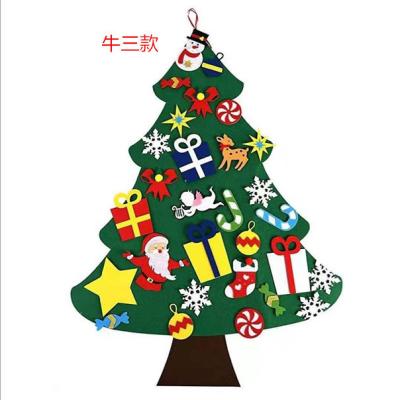 China Wholesale Hot Diy Multifunctional Felt Christmas Wall Tree Set Detachable Ornaments Gifts For Kids New Year Wall Hanging Decorations for sale