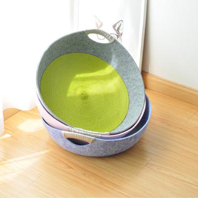 China Sustainable Cat Like Play Cat Scratch Board House Felt Products Cat Nest Many Colors Shape Like A Big Bowl for sale