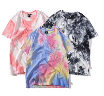 China Men's Tie Dye T-shirts Thin Fit Custom Cotton Vintage Fit Anti-Wrinkle Anti-Wrinkle Tye Dye T-shirts Multicolor for sale