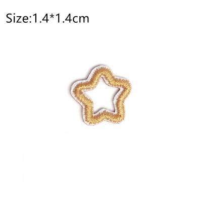 China Cute Star Viable Popular Small Heart Moon Stick On Cup DIY Creative Embroidery Self-adhesive Stickers Decoration Patches for sale