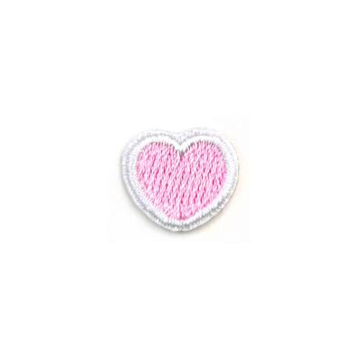 China Small Peach Heart Shaped Heart Shaped Patch Heart Embroidered Clothes Sustainable Embroidered Patch for sale