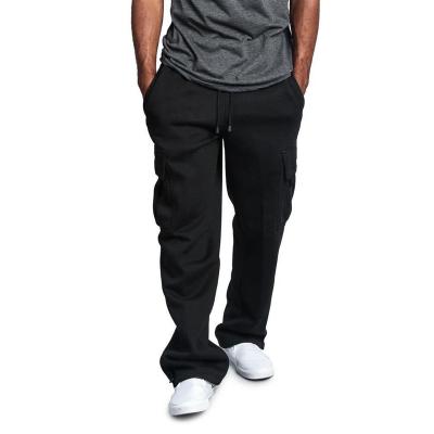 China Custom Straight Leg Breathable Mens Track Cargo Pants Casual Sweatpants With Big Pockets for sale