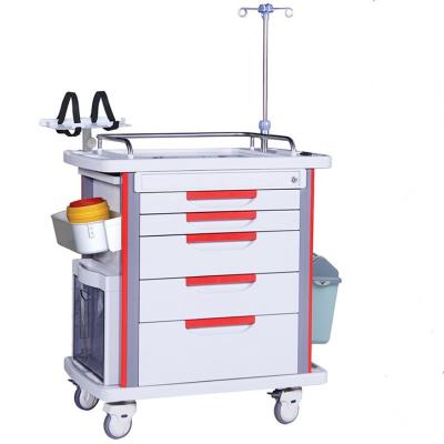 China New Product ABS Plastic Hospital Crash Trolley Medical Trolley With Disposable Lock for sale