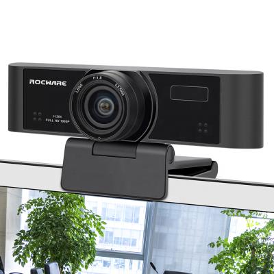 China Translation Rocware PC 1080P USB EPTZ Wide Angle Anchor Webcam with Microphone Live Focus HD Auto Beauty Stream Camera for skype zoom for sale